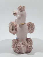 Vintage 1950s Shafford 6A432 Hand Decorated Pink Spaghetti Poodle 5" Tall Small Cosmetic/Lipstick Holder Made in Japan