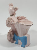 Vintage 1950s Shafford 6A432 Hand Decorated Pink Spaghetti Poodle 5" Tall Small Cosmetic/Lipstick Holder Made in Japan