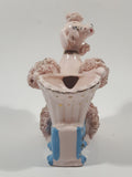 Vintage 1950s Shafford 6A432 Hand Decorated Pink Spaghetti Poodle 5" Tall Small Cosmetic/Lipstick Holder Made in Japan