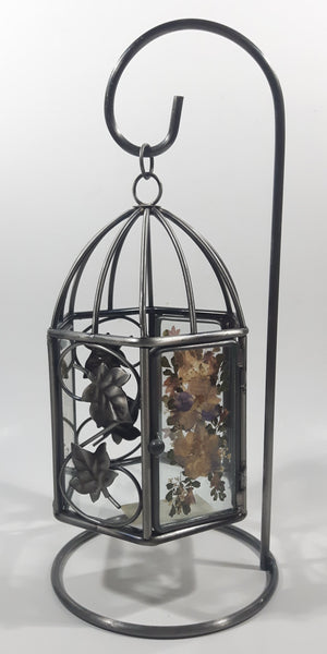 Glass Leaf Pattern Pressed Real Dried Flowers Metal Bird Cage Style Ha –  Treasure Valley Antiques & Collectibles
