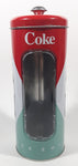 2012 Coca Cola Coke Ice Cold Embossed Tin Metal 9" Tall Straw Dispenser Holder