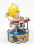 2016 M&Ms Rock Stars Yellow Character Drumming 5" Tall Plastic Toy