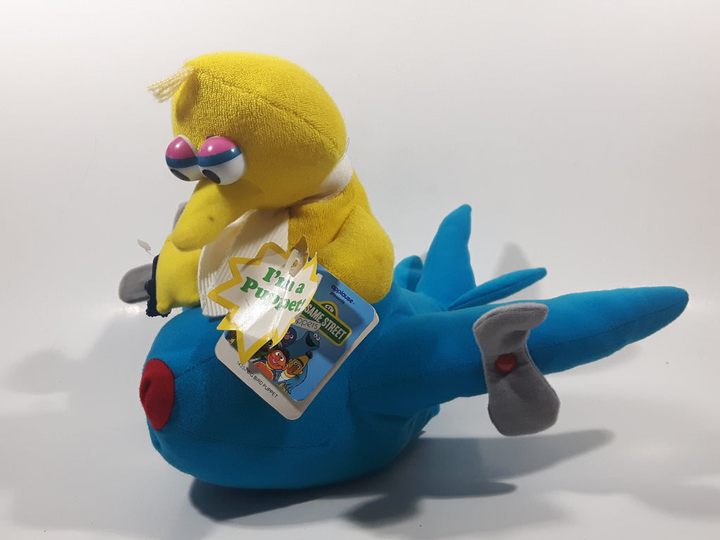 1990 Applause Jim Henson Sesame Street Big Bird in Blue Airplane 12