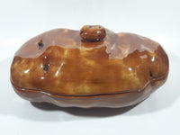 Vintage Brown Baked Potato Shaped Large 11 1/4" Ceramic Lidded Serving Dish