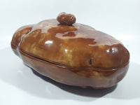 Vintage Brown Baked Potato Shaped Large 11 1/4" Ceramic Lidded Serving Dish