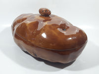 Vintage Brown Baked Potato Shaped Large 11 1/4" Ceramic Lidded Serving Dish