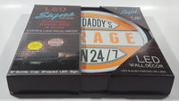 LED Signs Big Daddy's Garage Open 24/7 Neon Look 12" Bottle Cap Shaped LED Wall Decor Sign New in Box