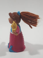 1992 McDonald's CPK Cabbage Patch Kids Character Lindsey Elizabeth with Yellow Teddy Bear 3 1/4" Tall Toy Figure