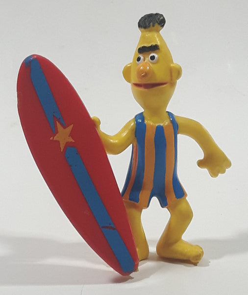 1980s Applause Muppets Sesame Street "Bert with a Surfboard" PVC Toy Figure