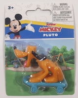 2022 Just Play Disney Junior Mickey Mouse Funhouse Pluto On Skateboard 2" Tall Toy Figure New in Package