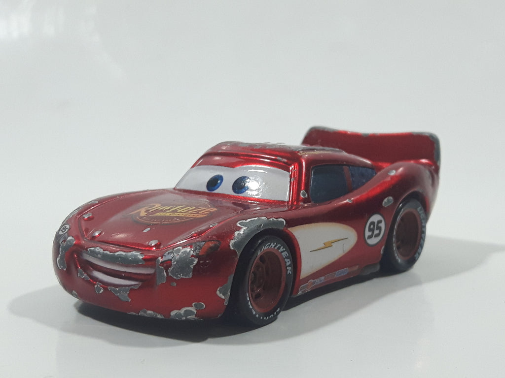 Disney Pixar Cars Lightning McQueen #95 Metallic Red Die Cast Toy Race ...