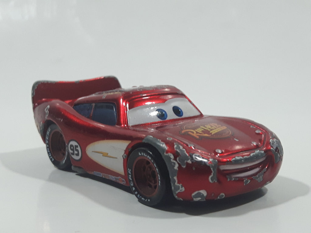 Disney Pixar Cars Lightning McQueen #95 Metallic Red Die Cast Toy Race ...