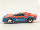 Vintage 1986 Matchbox Burnin Key Cars Ferrari Orange and Blue Die Cast Toy Car Vehicle