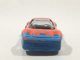 Vintage 1986 Matchbox Burnin Key Cars Ferrari Orange and Blue Die Cast Toy Car Vehicle