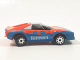 Vintage 1986 Matchbox Burnin Key Cars Ferrari Orange and Blue Die Cast Toy Car Vehicle