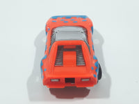 Vintage 1986 Matchbox Burnin Key Cars Ferrari Orange and Blue Die Cast Toy Car Vehicle