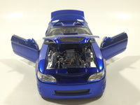 Jada Toys 2002 Ford Mustang Convertible Blue 1/24 Scale Die Cast Toy Car Vehicle Vehicle with Opening Doors Hood and Trunk