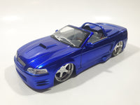 Jada Toys 2002 Ford Mustang Convertible Blue 1/24 Scale Die Cast Toy Car Vehicle Vehicle with Opening Doors Hood and Trunk