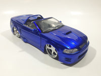 Jada Toys 2002 Ford Mustang Convertible Blue 1/24 Scale Die Cast Toy Car Vehicle Vehicle with Opening Doors Hood and Trunk