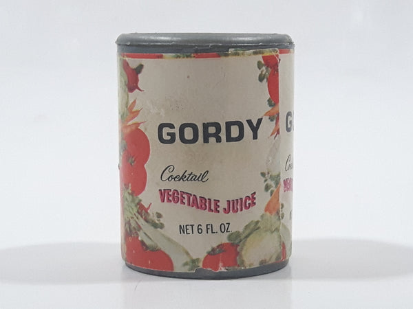 Vintage Gordy Cocktail Vegetable Juice Miniature 1 1/2" Tall Plastic Toy Food Can