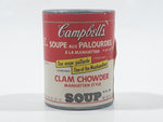 Vintage Campbell's Manhattan Style Clam Chowder Soup Miniature 1 1/2" Tall Plastic Toy Food Can