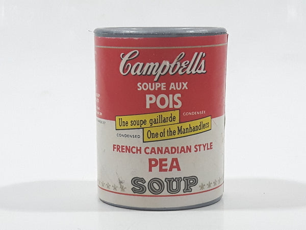 Vintage Campbell's French Canadian Style Pea Soup Miniature 1 1/2" Tall Plastic Toy Food Can