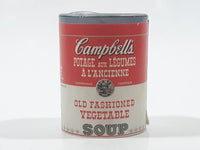 Vintage Campbell's Old Fashioned Vegetable Soup Miniature 1 1/2" Tall Plastic Toy Food Can