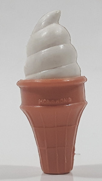 Vintage Vanilla Ice Cream Cone Miniature 2" Tall Plastic Toy Food