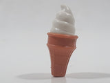 Vintage Vanilla Ice Cream Cone Miniature 2" Tall Plastic Toy Food