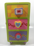 Colorful Three Drawer 8 1/2" Tall Wood Trinket Jewelry Box
