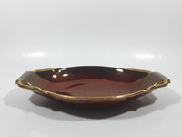 Antique CarltonWare Rouge Royale Dark Red Brown with Gold Trim 8 1/2" Long Serving Dish Made in England