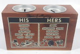 Vintage Trees of Mystery His Hers Wood Double Coin Bank