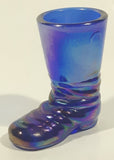 Boyd Electric Cobalt Blue Carnival Glass Boot Shaped 2 3/4" Tall Toothpick Holder