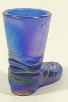 Boyd Electric Cobalt Blue Carnival Glass Boot Shaped 2 3/4" Tall Toothpick Holder