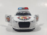 Moose Police Canada Call 911 Emergency White Pull Back Die Cast Toy Car Vehicle with Opening Doors