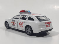 Moose Police Canada Call 911 Emergency White Pull Back Die Cast Toy Car Vehicle with Opening Doors