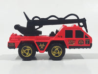 1998 Hot Wheels Biohazard Flame Stopper Fire Truck Bright Red Pink Die Cast Toy Car Firefighting Vehicle