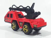 1998 Hot Wheels Biohazard Flame Stopper Fire Truck Bright Red Pink Die Cast Toy Car Firefighting Vehicle