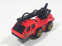 1998 Hot Wheels Biohazard Flame Stopper Fire Truck Bright Red Pink Die Cast Toy Car Firefighting Vehicle