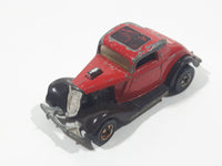 1980 Hot Wheels HiRakers '34 Ford 3-Window Red with Brown Fenders Die Cast Toy Car Hot Rod Vehicle