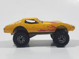 1987 Hot Wheels Monster Vette Corvette Stingray Yellow Die Cast Toy Car Vehicle
