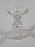 Etched Flower Pattern Miniature 2 3/8" Tall Glass Sherry / Port / Wine Cup