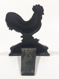 Antique Metalware Colorfully Beautifully Painted Small 4 1/2" Cast Iron Chicken Rooster Door Stop