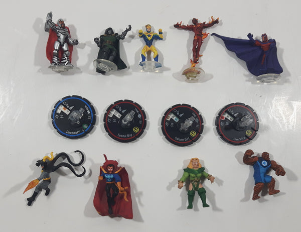 WizKids Super Hero Toy Figure Lot of 9 Figures and 4 Bases