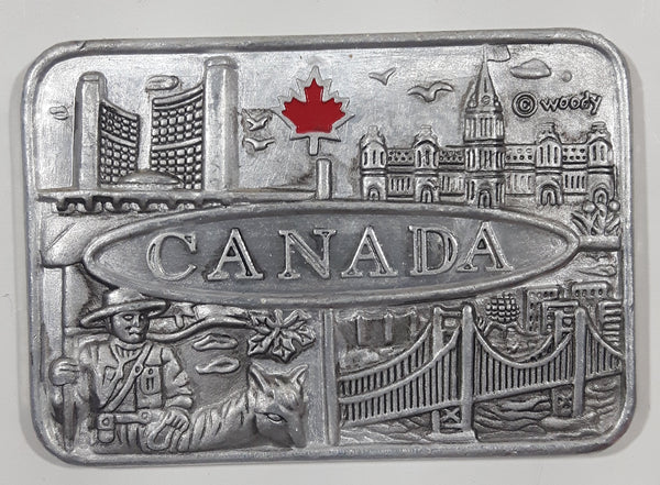 Woody Canada Enamel Maple Leaf Metal Fridge Magnet