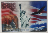 United States of America Landmark Collage 2 1/8" x 3 1/8" Fridge Magnet