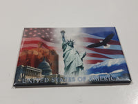 United States of America Landmark Collage 2 1/8" x 3 1/8" Fridge Magnet
