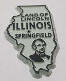 Illinois "Land Of Lincoln" Springfield 1 5/8" x 2 5/8" State Shaped Rubber Fridge Magnet