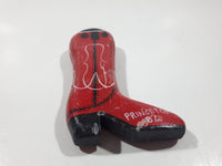 Princeton B.C. Red and Black Cowboy Boot Shaped 2 1/2" x 4" Wood Fridge Magnet