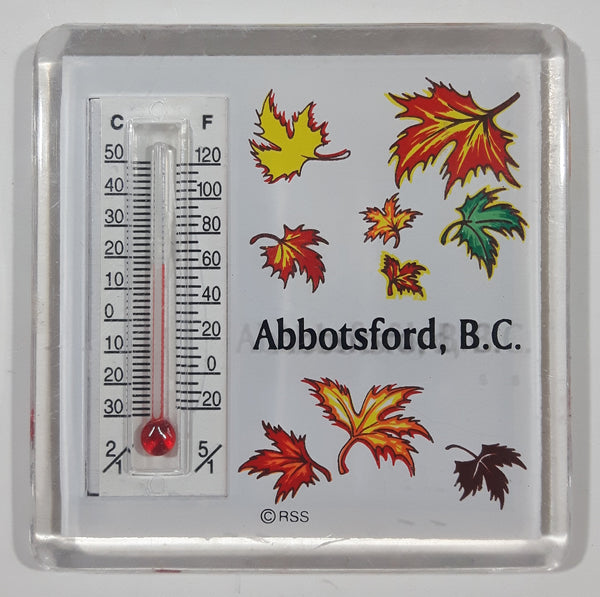 RSS Abbotsford, B.C. Falling Leaves Thermometer 2 3/8" x 2 3/8" Fridge Magnet